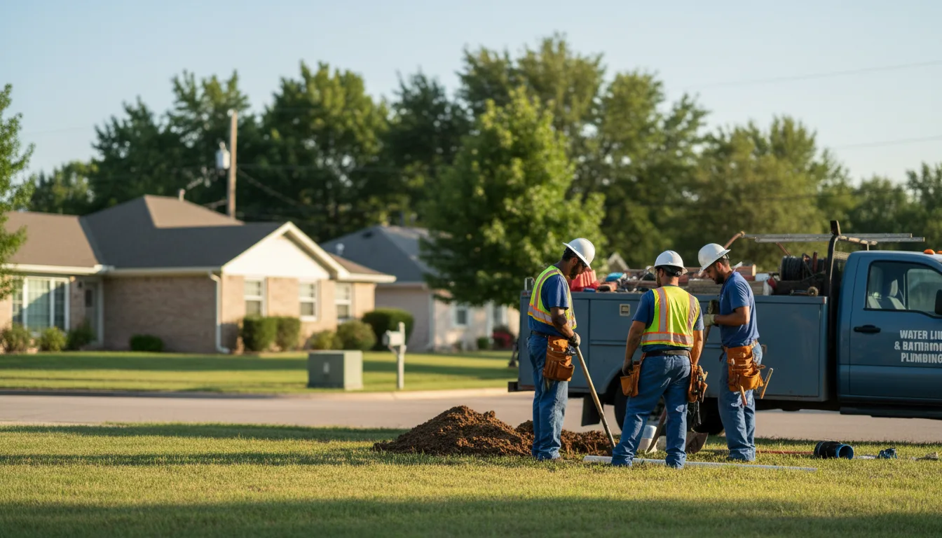 Residential water line and bathroom plumbing service in Buffalo Gap, TX